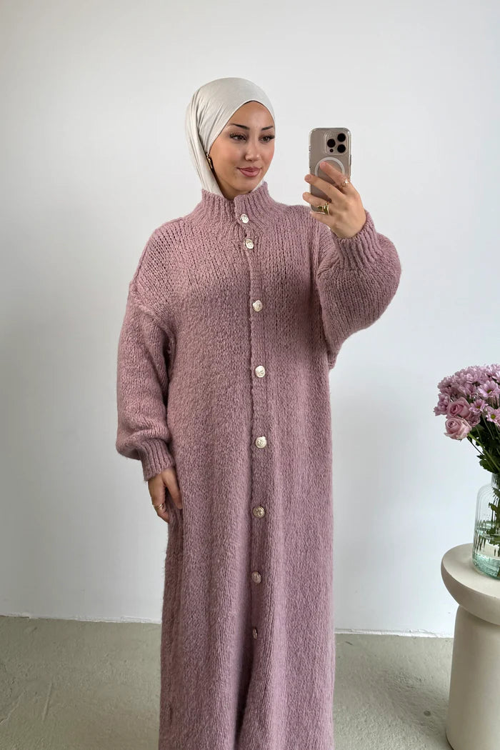 Cardigan Long en Maille Boutonné